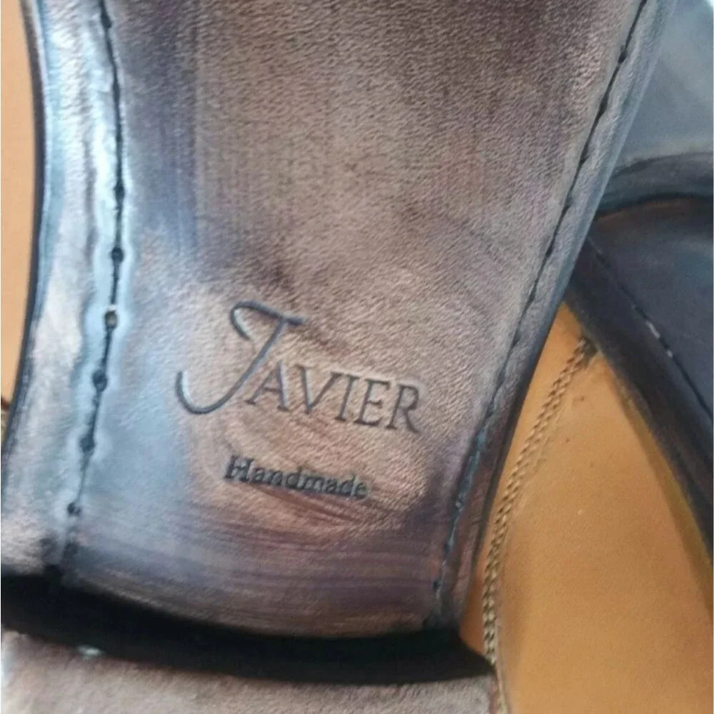 Javier Handmade Leather Boots Men's Size 11 Medium Plain Toe British Tan